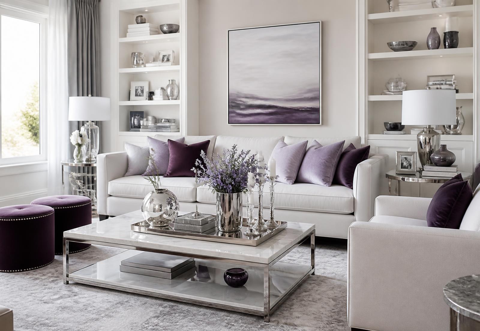 Bright, beautifully organized living room styled by Sparkle and Order LLC